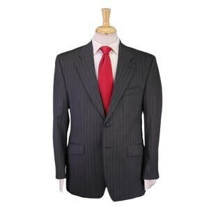 Lauren Ralph Lauren Men's Suit Gray Pinstripe 2-Btn Wool Suit 40S